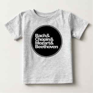 T-shirt Pour Bébé Bach et Chopin et Mozart et Beethoven