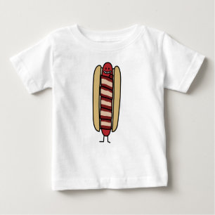 T-shirt Pour Bébé Bacon enveloppé Hot Dog Hotdog Wiener Bacon envelo