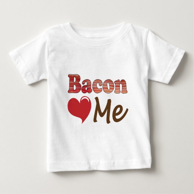 T-shirt Pour Bébé Bacon m'aime (Devant)