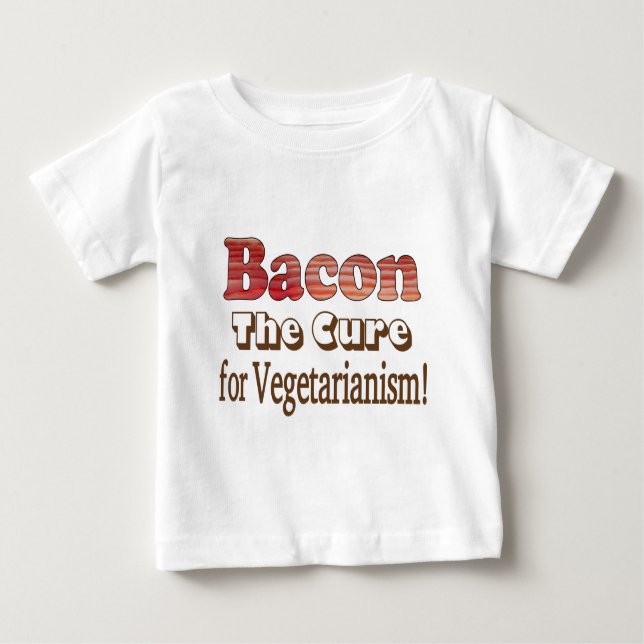 T-shirt Pour Bébé Bacon végétarien (Devant)