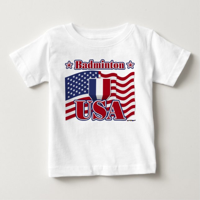 T-shirt Pour Bébé Badminton USA (Devant)
