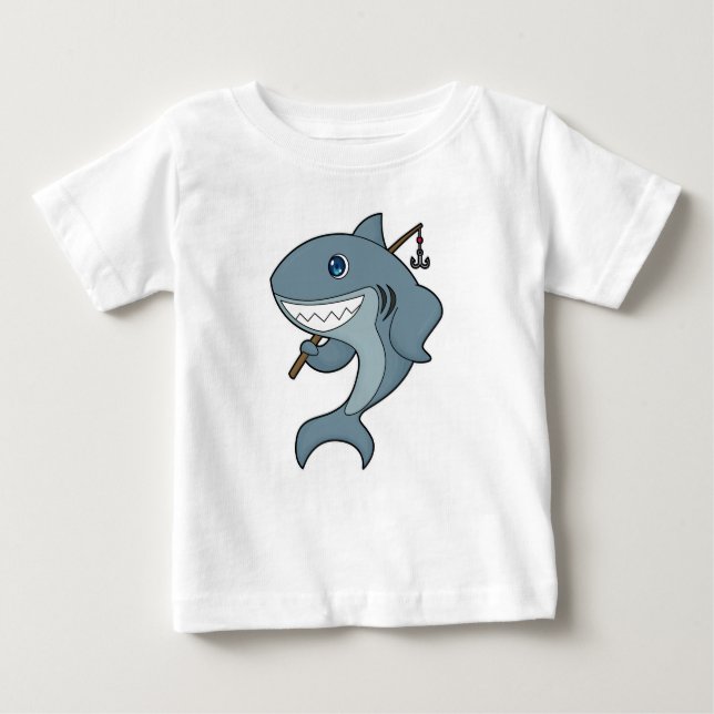 T-shirt Pour Bébé Baguette de pêche du requin (Devant)