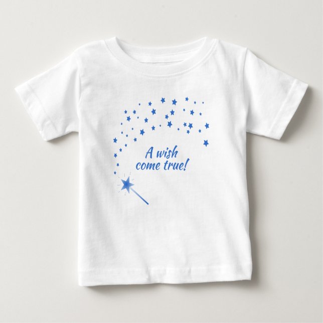 T-shirt Pour Bébé Baguette Fée & Étoiles, Un Souhait Vraiment (Devant)