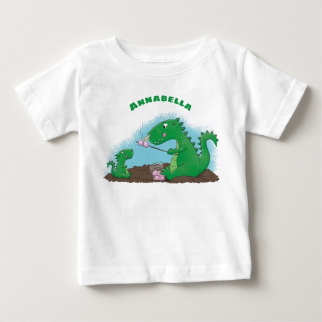 T-shirt Pour Bébé Baguettes mignonnes grillant des marshmallows dess (Devant)