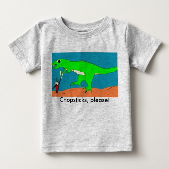 T-shirt Pour Bébé Baguettes, s'il vous plaît ! (Devant)