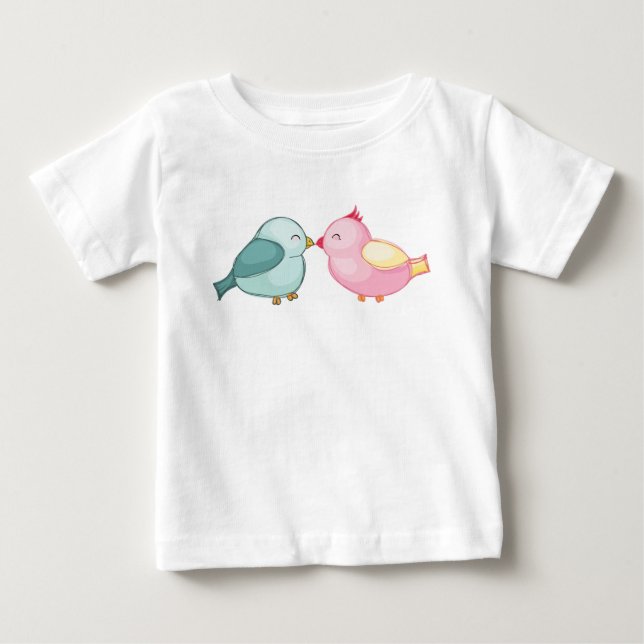 T-shirt Pour Bébé Baiser les oiseaux (Devant)
