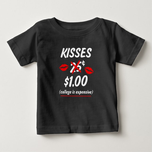 T-shirt Pour Bébé Baisers amusants Bébé Saint Valentin Chemise (Devant)