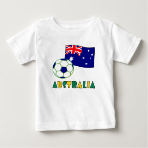 T-shirt Pour Bébé Bal de football australien et drapeau