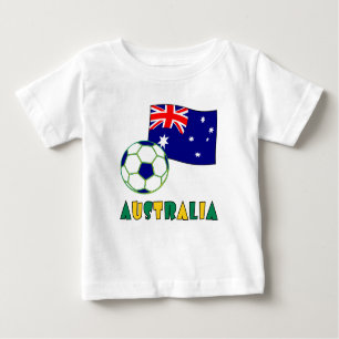 T-shirt Pour Bébé Bal de football australien et drapeau 1