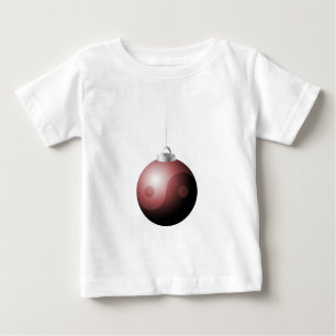 T-shirt Pour Bébé Bal de Noël de Yin Yang en rouge