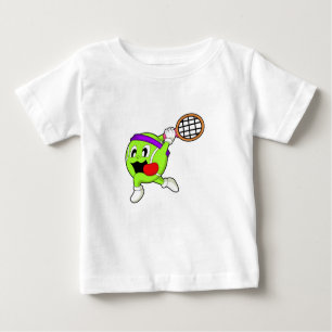 T-shirt Pour Bébé Bal de tennis avec raquette de tennis