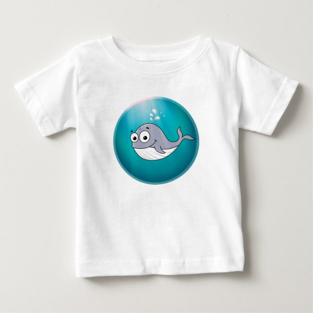 T-shirt Pour Bébé Baleine, Cachalot, Sous l'eau (Devant)