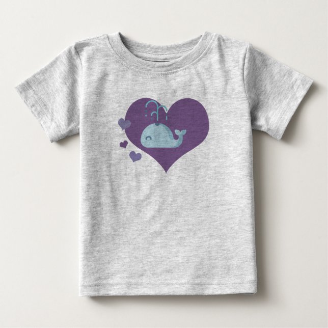 T-shirt Pour Bébé Baleine mignonne (Devant)
