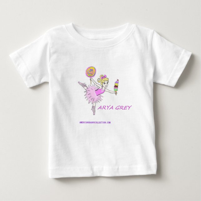 T-shirt Pour Bébé Ballerina avec nom personnalisé (Devant)