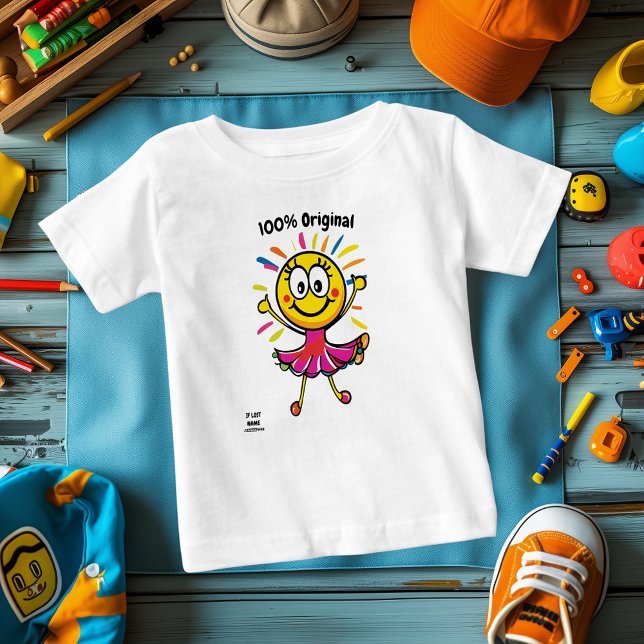 T-shirt Pour Bébé Ballerina Emoji joyeux - Amusant et coloré (Créateur téléchargé)