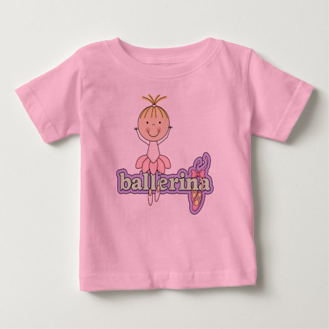 T-shirt Pour Bébé Ballerine - Body à tutu rose bébé (Devant)