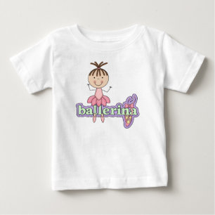 T-shirt Pour Bébé Ballerine Brune - Combinaison Bébé Rose Tutu