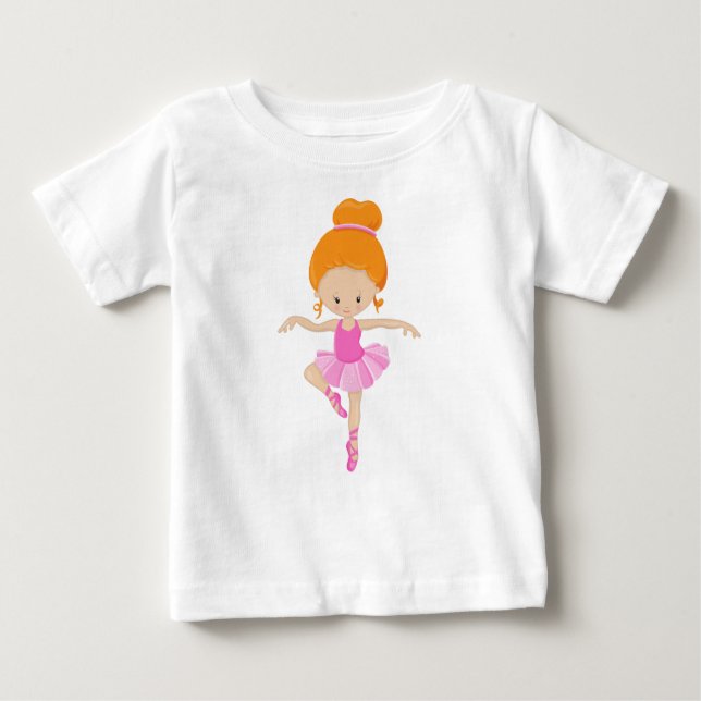 T-shirt Pour Bébé Ballerine, Fille de Ballet, Danse de Ballet, Cheve (Devant)