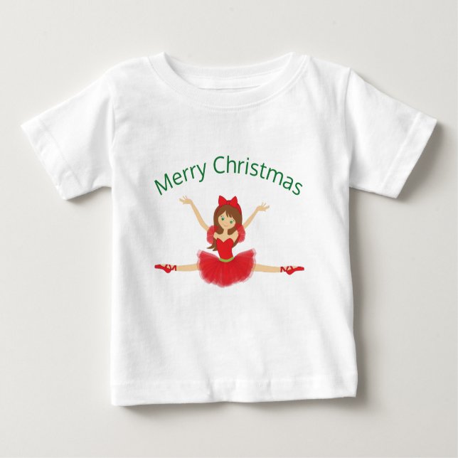 T-shirt Pour Bébé Ballerine Joyeux Noël | Ballet (Devant)