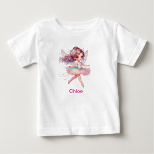 T-shirt Pour Bébé Ballerine personnalisée au nom de fille
