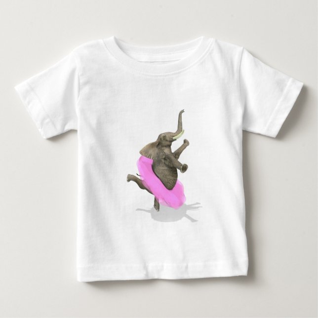 T-shirt Pour Bébé Ballet Elephant En Pointe (Devant)