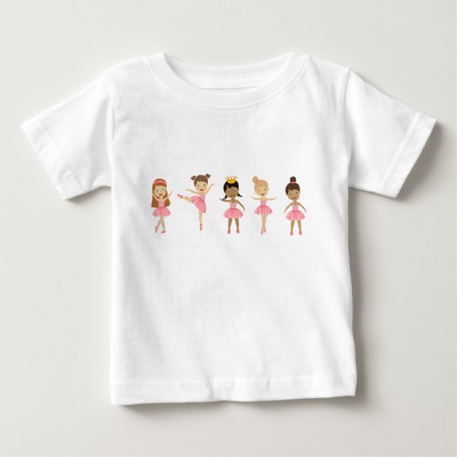 T-shirt Pour Bébé Ballet Jolis Ballerines Rose Danse  (Devant)