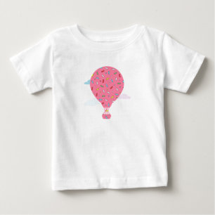 T-shirt Pour Bébé Ballons à air chaud rose