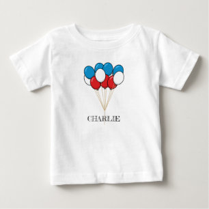 T-shirt Pour Bébé Ballons bleu blanc rouge patriotique   Personnalis