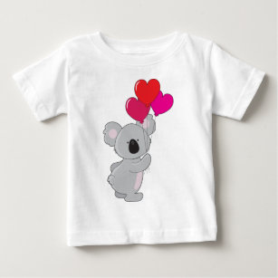 T-shirt Pour Bébé Ballons de coeur de koala