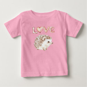 T-shirt Pour Bébé Ballons en forme de cœur rose Amour Hérisson Migno