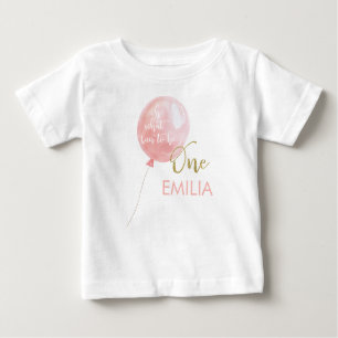 T-shirt Pour Bébé Balloon rose Parties scintillant or un 1er anniver