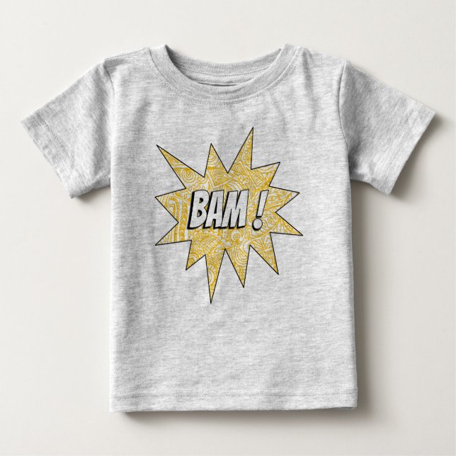 T-shirt Pour Bébé BAM gris ! Tee (Devant)