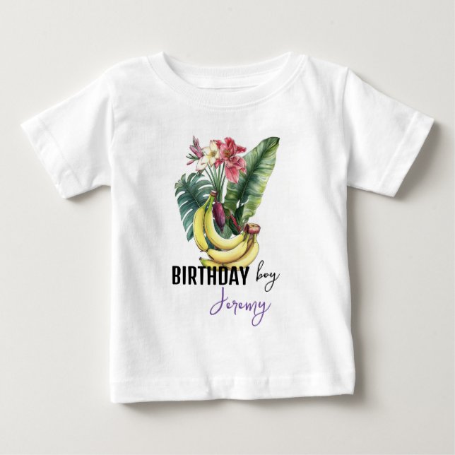 T-shirt Pour Bébé banane anniversaire EDITABLE bananes mûres (Devant)