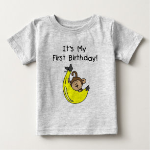 T-shirt Pour Bébé Banane - Petit Singe 1er Anniversaire
