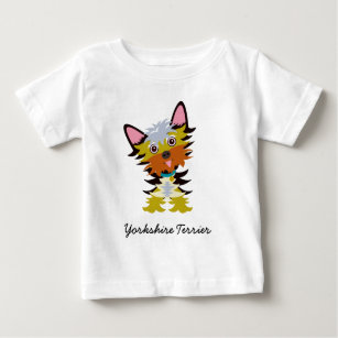 T-shirt Pour Bébé Bande dessinée adorable de Yorkshire Terrier