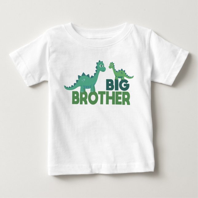 T-shirt Pour Bébé Bande dessinée de Big Brother dinosaure (Devant)