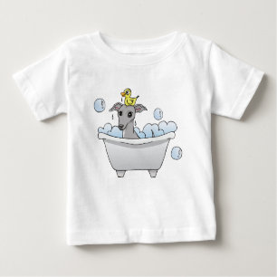T-shirt Pour Bébé Bande dessinée de chien de lévrier, temps de Bat