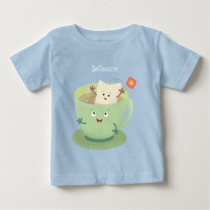 T-shirt Pour Bébé Bande dessinée de la tasse de thé mignonne humour