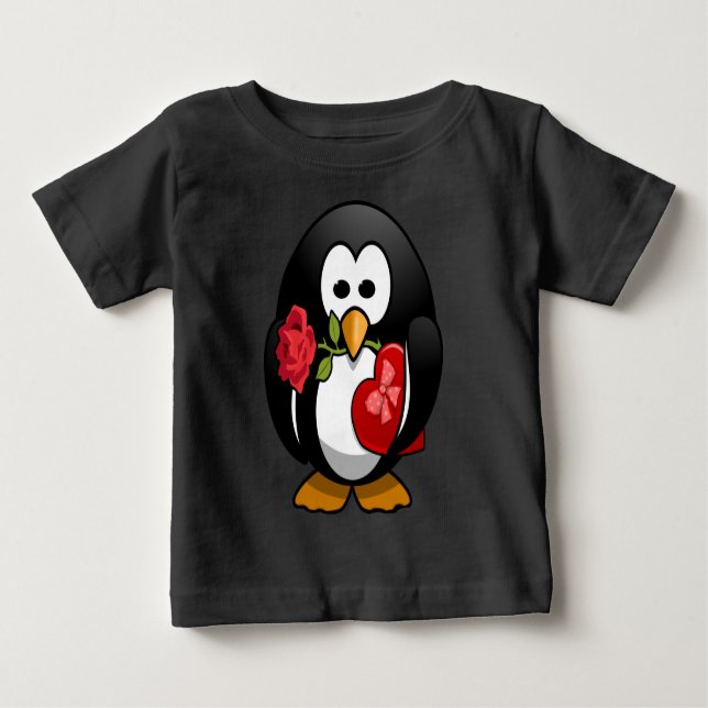 T-shirt Pour Bébé Bande dessinée drôle de pingouin mignon de (Devant)