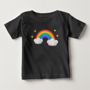 T-shirt Pour Bébé Bande dessinée lumineuse d'arc-en-ciel