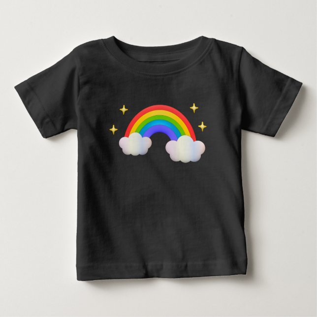 T-shirt Pour Bébé Bande dessinée lumineuse d'arc-en-ciel (Devant)