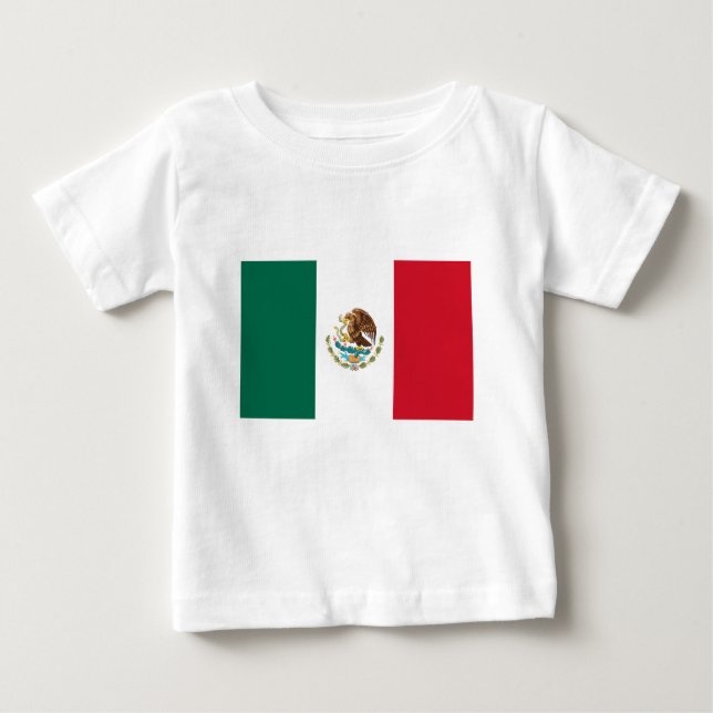 T-shirt Pour Bébé Bandera de México - Drapeau du Mexique - Drapeau d (Devant)