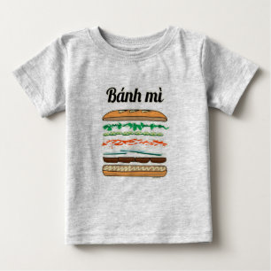 T-shirt Pour Bébé Banh Mi sandwich vietnamien baguette de pain franç