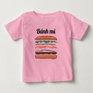 T-shirt Pour Bébé Banh Mi sandwich vietnamien pain baguette français