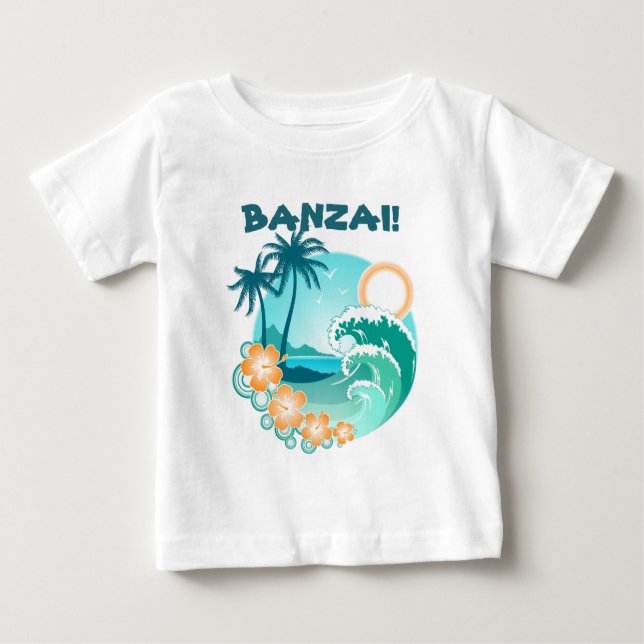 T-shirt Pour Bébé Banzai Surf (Devant)