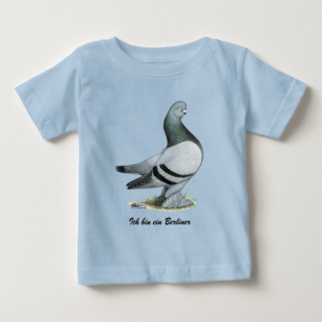 T-shirt Pour Bébé Barre Bleue Berliner Tumbler Pigeon (Devant)