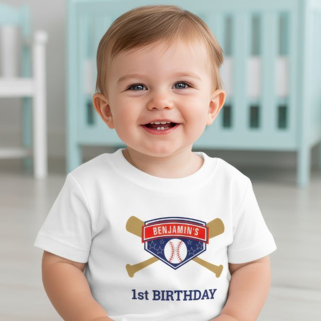 T-shirt Pour Bébé Baseball 1er anniversaire (Créateur téléchargé)