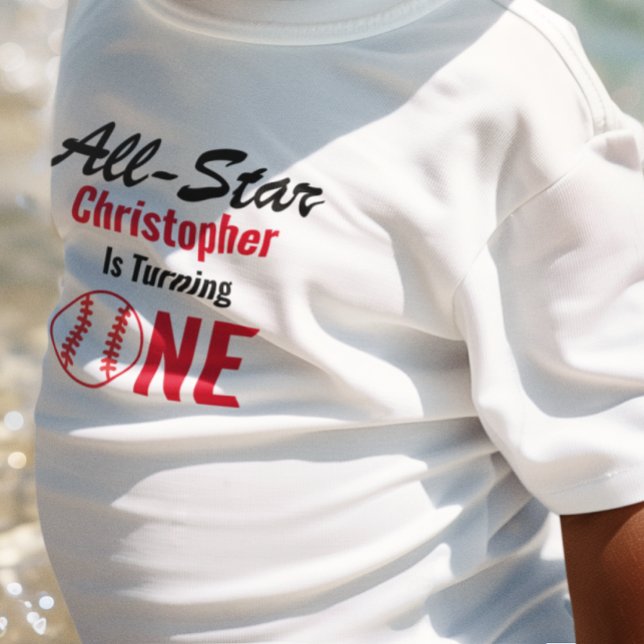 T-shirt Pour Bébé Baseball All Star 1er anniversaire (Créateur téléchargé)