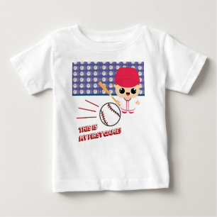 T-shirt Pour Bébé Baseball C'est mon premier jeu