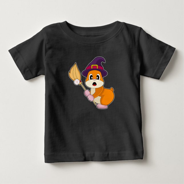 T-shirt Pour Bébé Baseball d'Halloween de hamster (Devant)